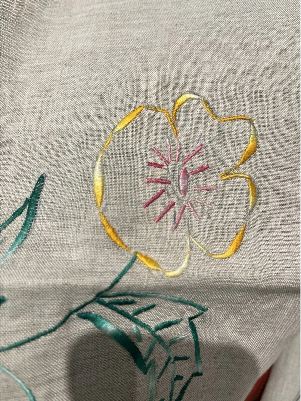 Vintage Hand Stitched Embroidered Flower 14x17” Accent Pillow Covers Lot Of 5